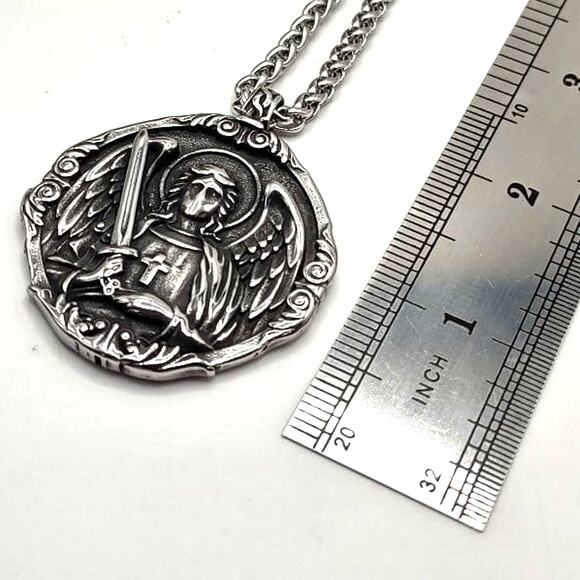 Stainless Archangel St. Michael Necklace Christian Catholic Faith Birthday Gift
